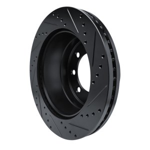 Ford F-250 Brake Rotor (1) - Rear Left - R1 Concepts - Drilled & Slotted - Black - `11-`22